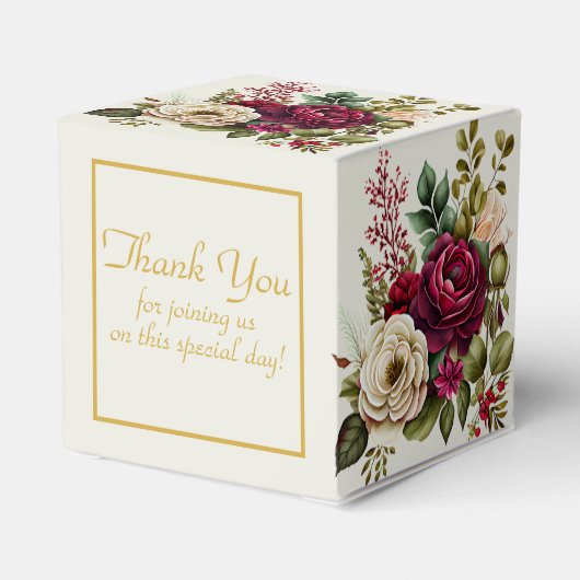 エレガントフローラ結婚バラ フェイバーボックス (裏面サイド)