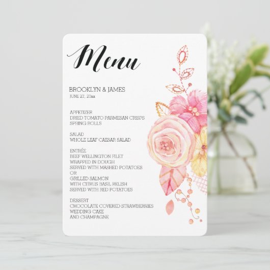 エレガントフローラ結婚メニュー真珠レース メニュー (スタンド正面)