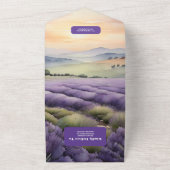 エレガントフローラ結婚ラベンダー オールインワン招待状 (外側)