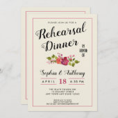 エレガントフローラ結婚リハーサルディナー招待状 招待状 (正面/裏面)