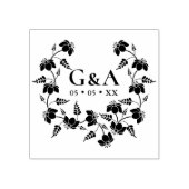 エレガントフローラ結婚リースイニシャル ラバースタンプ (インプリント)