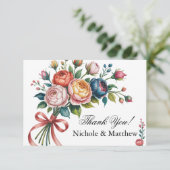 エレガントフローラ結婚リース サンキューカード (スタンド正面)