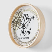 エレガントフローラ結婚リース 壁時計 (傾斜)