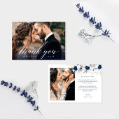 エレガントフローラ結婚写真のサンキューカード 招待状