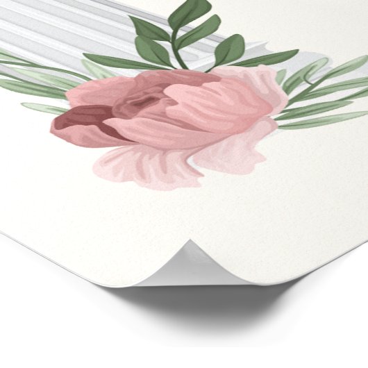 エレガントフローラ結婚列庭園の結婚式 ポスター (角)