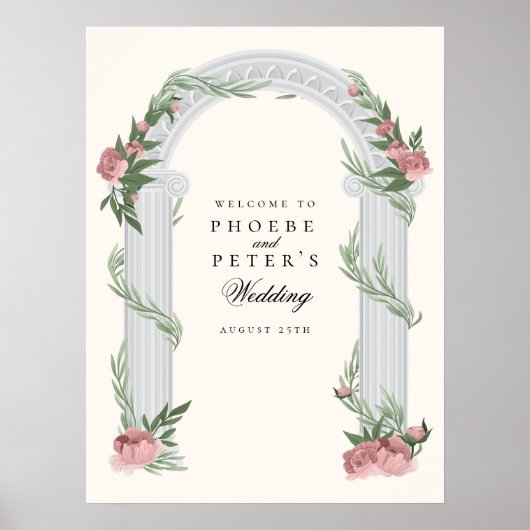 エレガントフローラ結婚列庭園の結婚式 ポスター (正面)