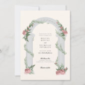 エレガントフローラ結婚列庭園の結婚式 招待状 (正面)