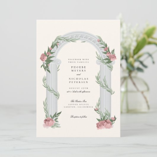 エレガントフローラ結婚列庭園の結婚式 招待状 (スタンド正面)