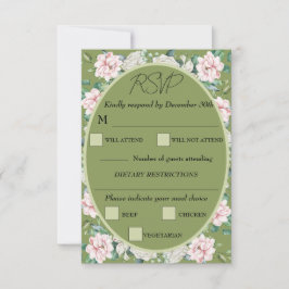 エレガントフローラ結婚受け入れカード 出欠カード