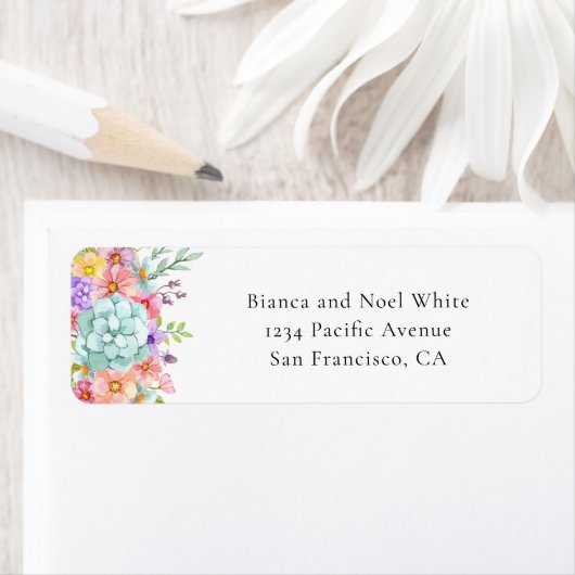エレガントフローラ結婚差出人住所ラベル ラベル (インサイチュ)