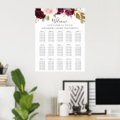 エレガントフローラ結婚座席表 ポスター (ホームオフィス)