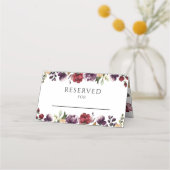エレガントフローラ結婚式の受付予約テーブル プレイスカード (正面)