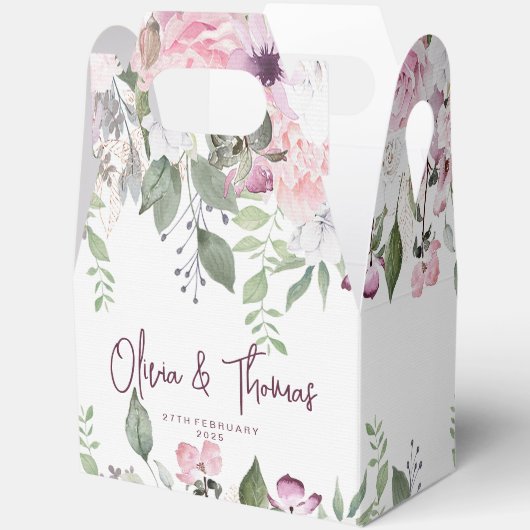 エレガントフローラ結婚式の引き出物ボックス フェイバーボックス (見開き)