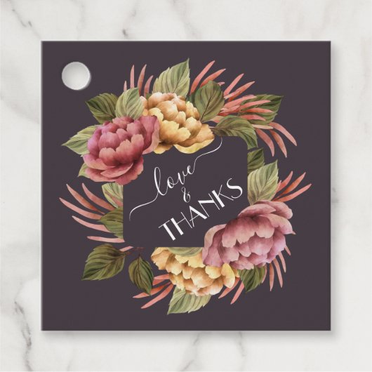 エレガントフローラ結婚式の引き出物ラベル フェイバータグ (正面)