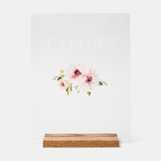 エレガントフローラ結婚式の引き出物標識 アクリルサイン (正面)