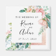 エレガントフローラ結婚式の引き出物結婚磁石