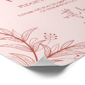 エレガントフローラ結婚式の引き出物記号 ポスター (角)