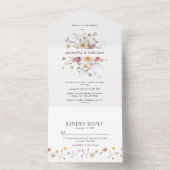 エレガントフローラ結婚式招待状とRSVPセット オールインワン招待状 (内側)