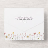 エレガントフローラ結婚式招待状とRSVPセット オールインワン招待状 (裏面)