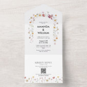 エレガントフローラ結婚式招待状とRSVPセット オールインワン招待状 (内側)