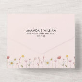 エレガントフローラ結婚式招待状とRSVPセット オールインワン招待状 (裏面)