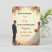 エレガントフローラ結婚式招待状カスタム- 招待状 (スタンド正面)