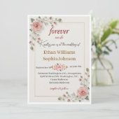 エレガントフローラ結婚式招待状カードソフト 招待状 (スタンド正面)