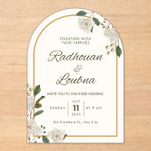 エレガントフローラ結婚式招待状カードデザイン アクリル招待状 (正面)