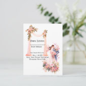 エレガントフローラ結婚式招待状カード – ロマンチック ポストカード (スタンド正面)