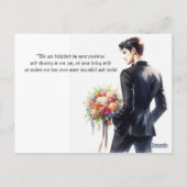 エレガントフローラ結婚式招待状カード – ロマンチック ポストカード (裏面)