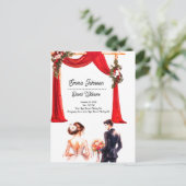 エレガントフローラ結婚式招待状カード – ロマンチック ポストカード (スタンド正面)