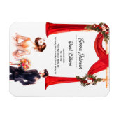 エレガントフローラ結婚式招待状カード – ロマンチック マグネット (横)