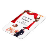 エレガントフローラ結婚式招待状カード – ロマンチック マグネット (左側)