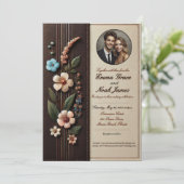 エレガントフローラ結婚式招待状カード 招待状 (スタンド正面)