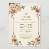 エレガントフローラ結婚式招待状カード 招待状 (正面/裏面)