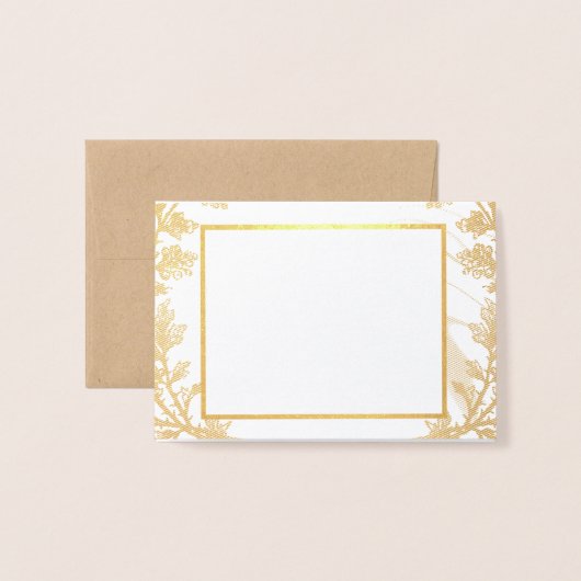 エレガントフローラ結婚式招待状カード 箔カード (封筒付き正面)