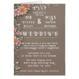 エレガントフローラ結婚式招待状セット