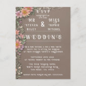 エレガントフローラ結婚式招待状セット ポストカード (正面)