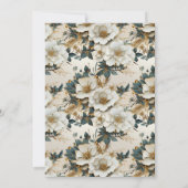 エレガントフローラ結婚式招待状モダンスクリプト 招待状 (裏面)