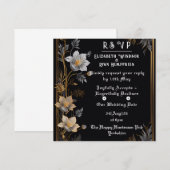 エレガントフローラ結婚式招待状金ゴールドとシルバー 招待状 (正面/裏面)