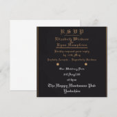 エレガントフローラ結婚式招待状金ゴールドとシルバー 招待状 (正面/裏面)