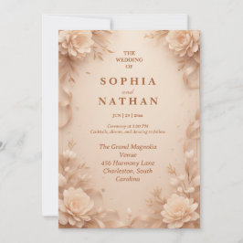 エレガントフローラ結婚式招待状 | カスタマイズ可能 招待状