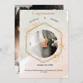 エレガントフローラ結婚式招待状 | カスタマイズ可能 招待状 (正面/裏面)