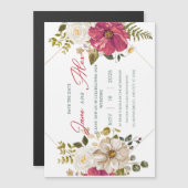 🌸エレガントフローラ結婚式招待状🌸 マグネット招待状 (正面/裏面)