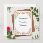 エレガントフローラ結婚式招待状 招待状 (正面/裏面)