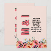 エレガントフローラ結婚式招待状 招待状 (正面/裏面)