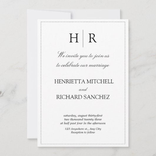 エレガントフローラ結婚式招待状 招待状 (正面)