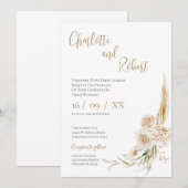 エレガントフローラ結婚式招待状 招待状 (正面/裏面)