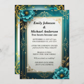 エレガントフローラ結婚式招待状 招待状 (正面/裏面)