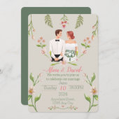 エレガントフローラ結婚式招待状 招待状 (正面/裏面)